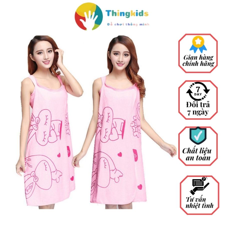 Khăn tắm đa năng 2 dây cao cấp liệu chất liệu cotton 70c140cm - Thingkids