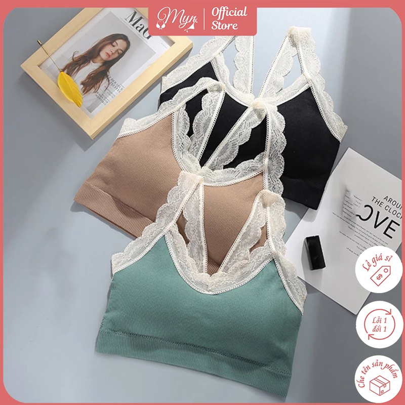 ÁO BRA GÂN MỀM QUAI REN DÂY LƯNG CHÉO SEXY GỢI CẢM