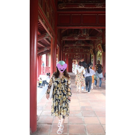 Thanh lý đầm maxi hoa vàng - size 14