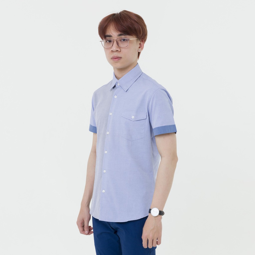 Áo sơ mi nam tay ngắn The Shirts Studio Hàn Quốc 45F6117BL