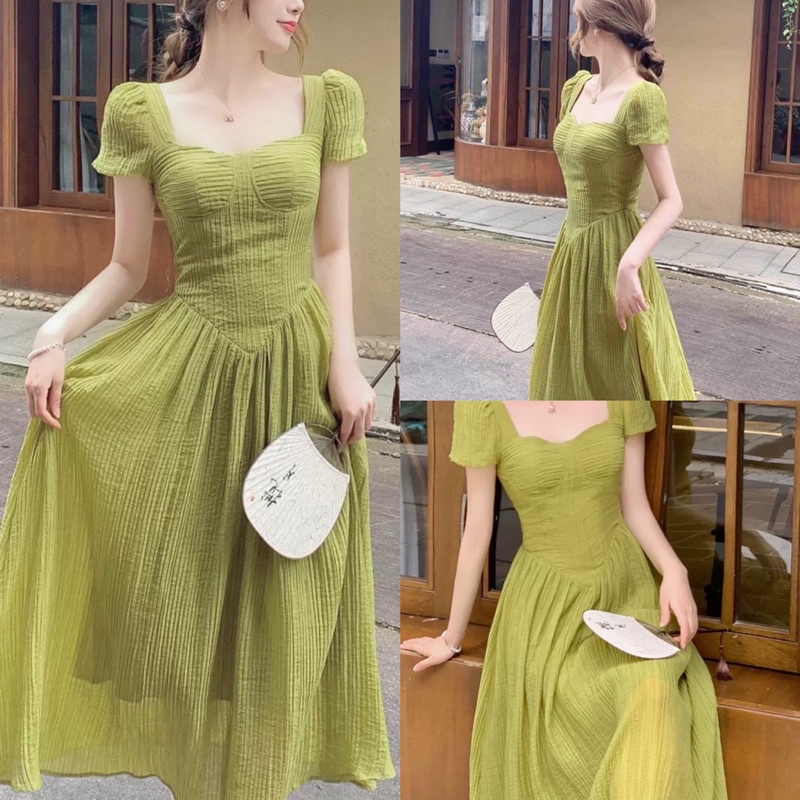 V7 Đầm tơ cup ngực dáng dàu xoè siêu tôn da(kèm ảnh thật)