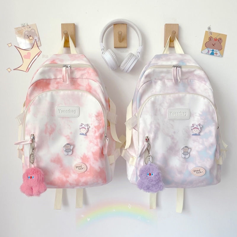 Balo loang màu chống thấm nước tặng kèm 5 pin cài+ 1 gấu treo