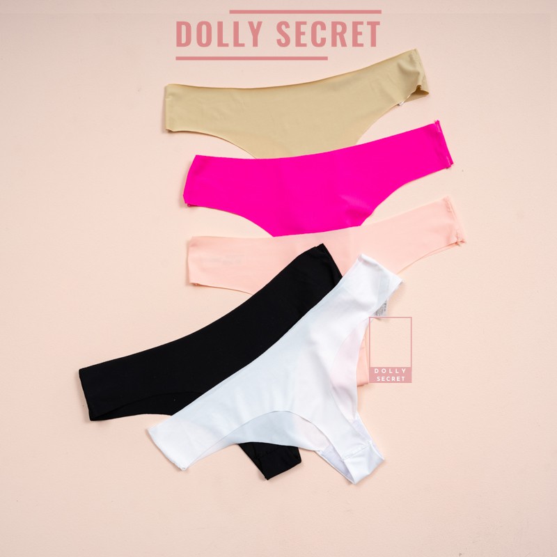 Quần lót lọt khe đúc su thun lạnh không viền siêu mỏng siêu mát sexy quyến rũ cao cấp cho nữ DOLLY SECRET QL018