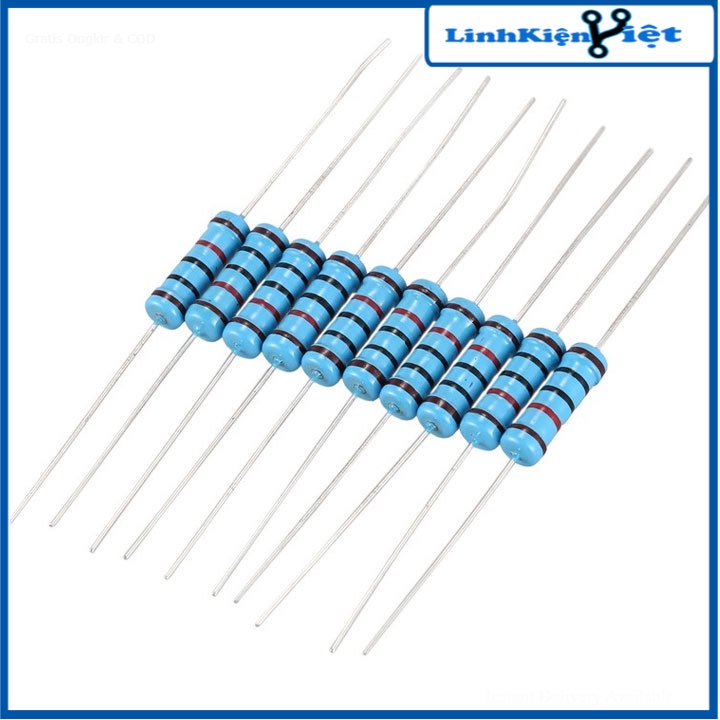 Gói 10 con trở vạch 1/2W 5% giá trị tùy chọn từ 1R đến 100R