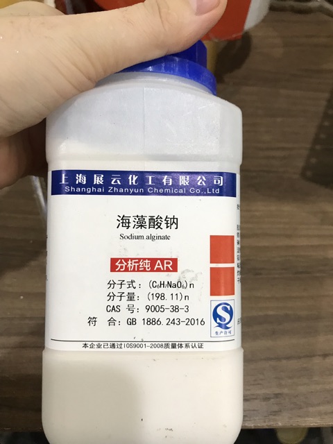 Hóa chất Sodium alginate CAS 9005-38-3 C6H7O6Na lọ 500g natri alginate (C6H7O6Na)n