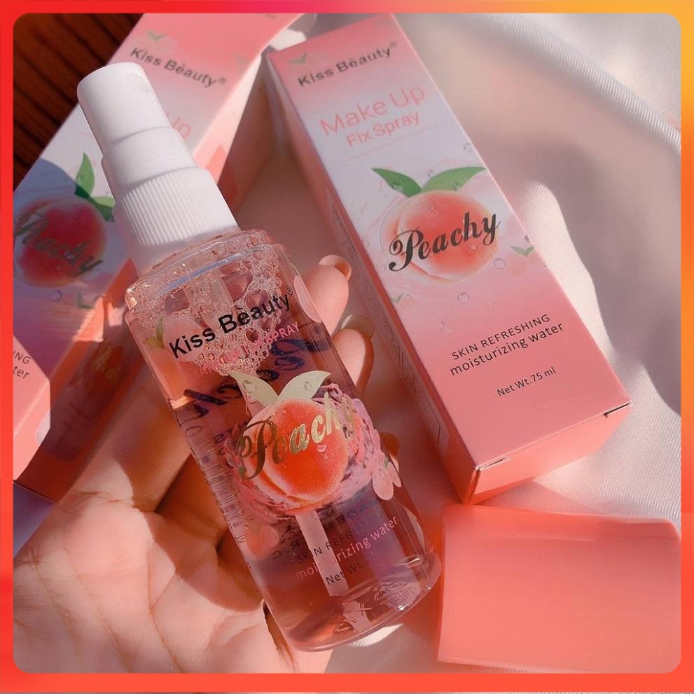 Xịt Khoáng Khóa lớp Nền Trang điểm Kiss Beauty Peachy - Hương Đào | BigBuy360 - bigbuy360.vn