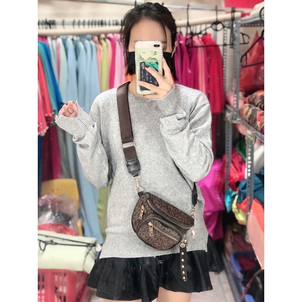 áo len tay dài vạt xéo