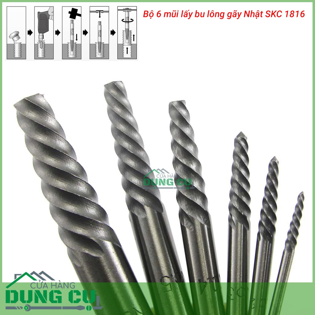 BỘ THÁO BU LÔNG ỐC VÍT GÃY SKC 1816 SÁU MŨI