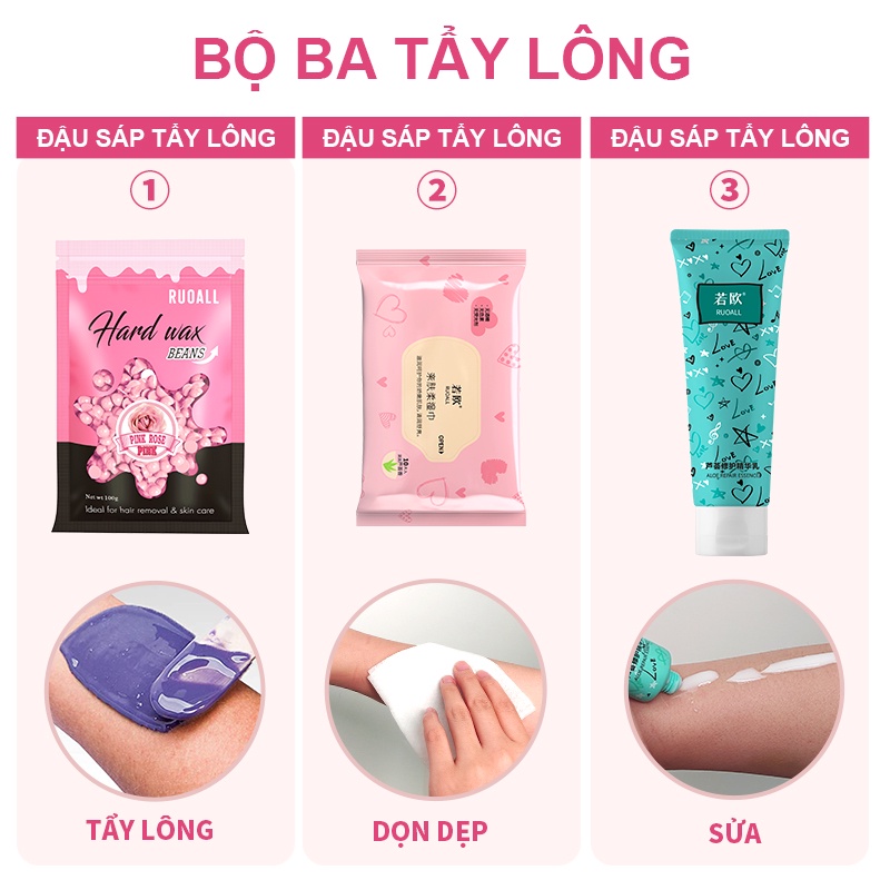 RUOALL Đậu sáp tẩy lông chuyên nghiệp cao cấp tiện dụng 100g