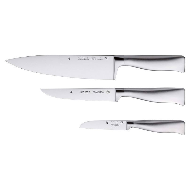 Bộ 3 dao inox WMF Grand Gourmet chất liệu thép không gỉ sáng bóng [nhập Đức chính hãng]