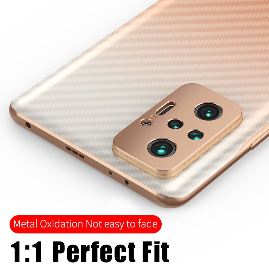 2 in 1 Back Screen Protector Carbon Fiber Film Sticker + Metal Ring Camera Protector For Xiaomi mi Redmi Note 10 Pro 10T Pro Poco F3 K40 PRO