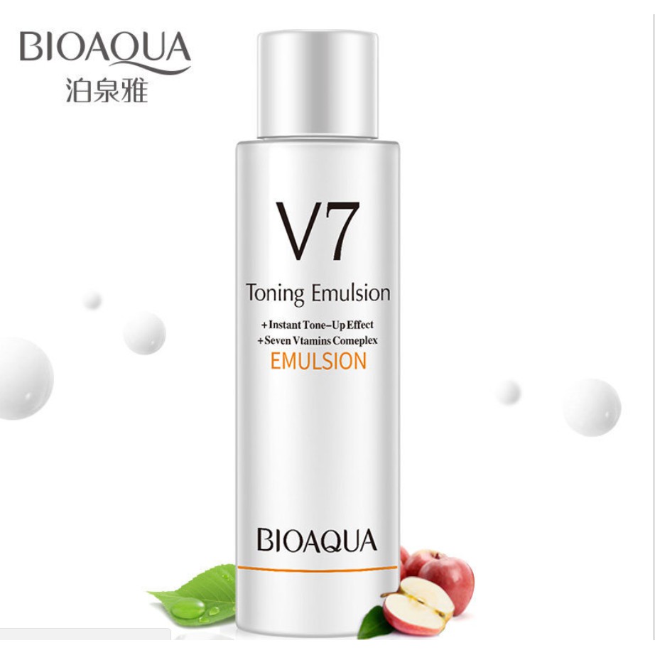 Nước hoa hồng toner và sữa dưỡng da Emulsion V7 Bioaqua