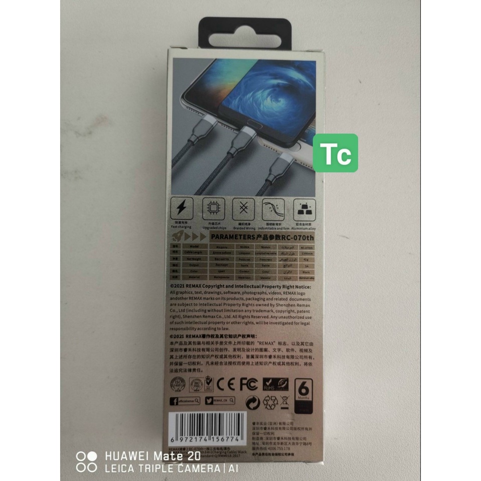 Dây cáp sạc Remax 3 Đầu IPHONE - MICRO USB - TYPE C Dây Dù RC-070TH RC-131th