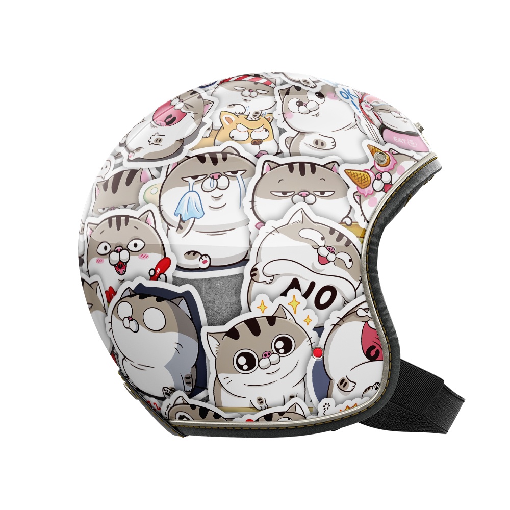Set 50 cái Sticker Ami Bụng Bự chống nước, Hình dán mèo Ami cute, Decal Ami dán vali, điện thoại, mũ bảo hiểm