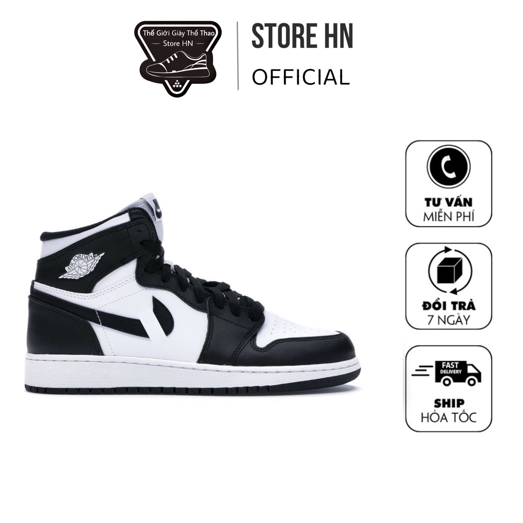 Giày JORDAN PANDA Giày Thể Thao Jordan cao cổ Đen Trắng Full Box