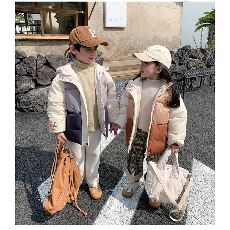 Áo phao tai gấu trần bông hàng quảng châu 2 màu cho bé MS02