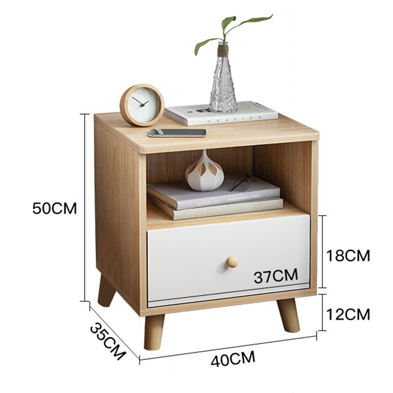 Tủ Đầu Giường IGA Heading Tab 2B Phong Cách Nordic Hiện Đại GP109.41