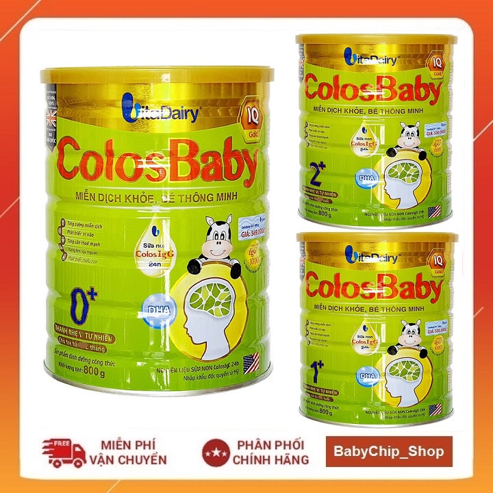 [Tích điểm đổi quà] Sữa bột Colosbaby IQ 0+, 1+, 2+ 800g [Date 2025]