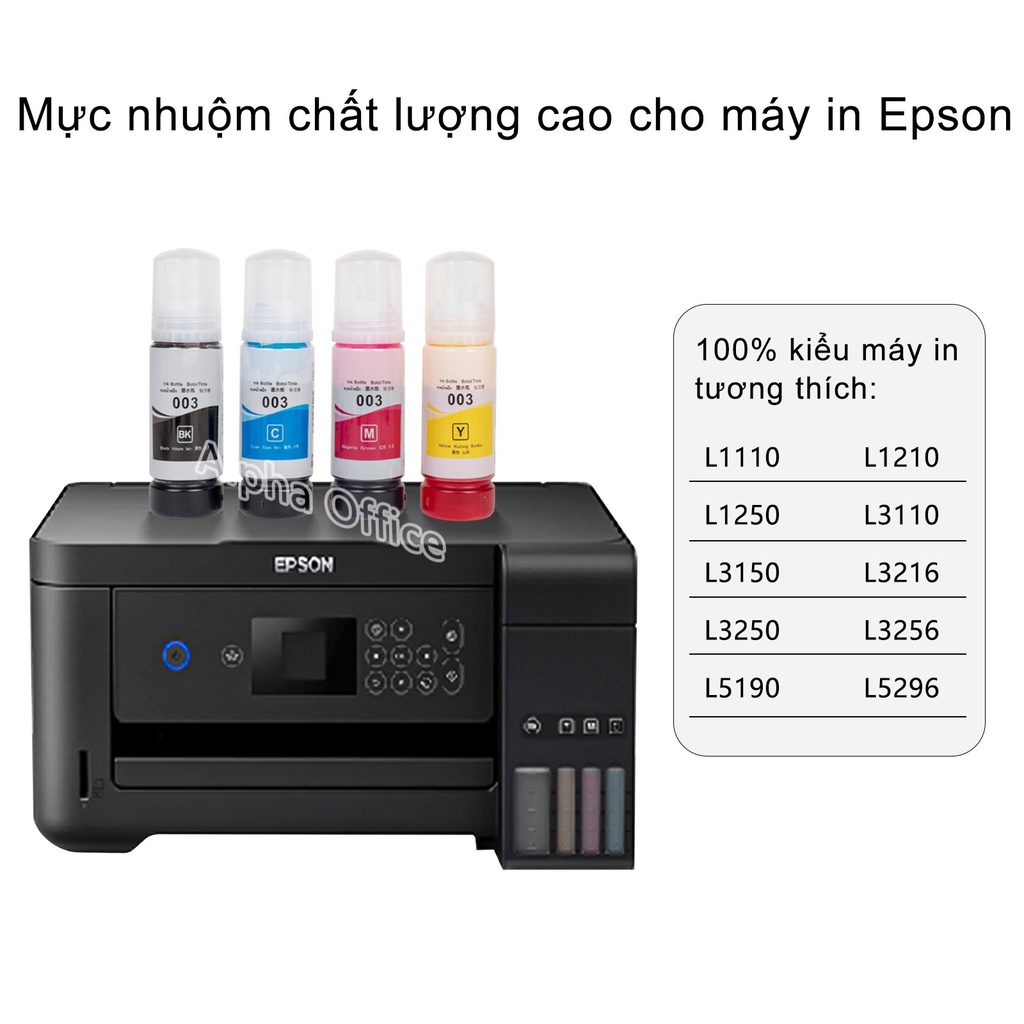 FLASH SALE-Mực In Alpha Epson 003 màu đen-Epson L1110 /L3110 /L3150 /L1110 .