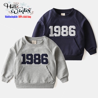  Bé trai và bé gái Áo nỉ Wapypy dài tay 1986 cho bé 10-35kg 