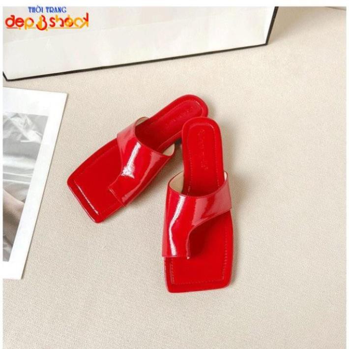 Dép Nữ Xỏ Ngón Mũi Vuông Thời Trang Depvashock-MS112