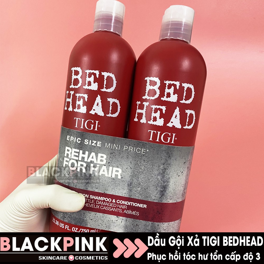 Cặp dầu gội xả TIGI BEDHEAD 750ml, phục hồi tóc hư tổn cấp độ 3 - Cam kết hàng chính hãng