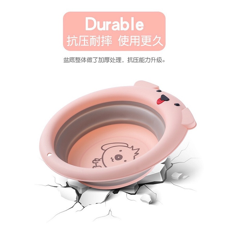 Chậu rửa mặt Gấp Gọn Tiện Lợi, Hình Con Vật Dễ Thương Cho Bé