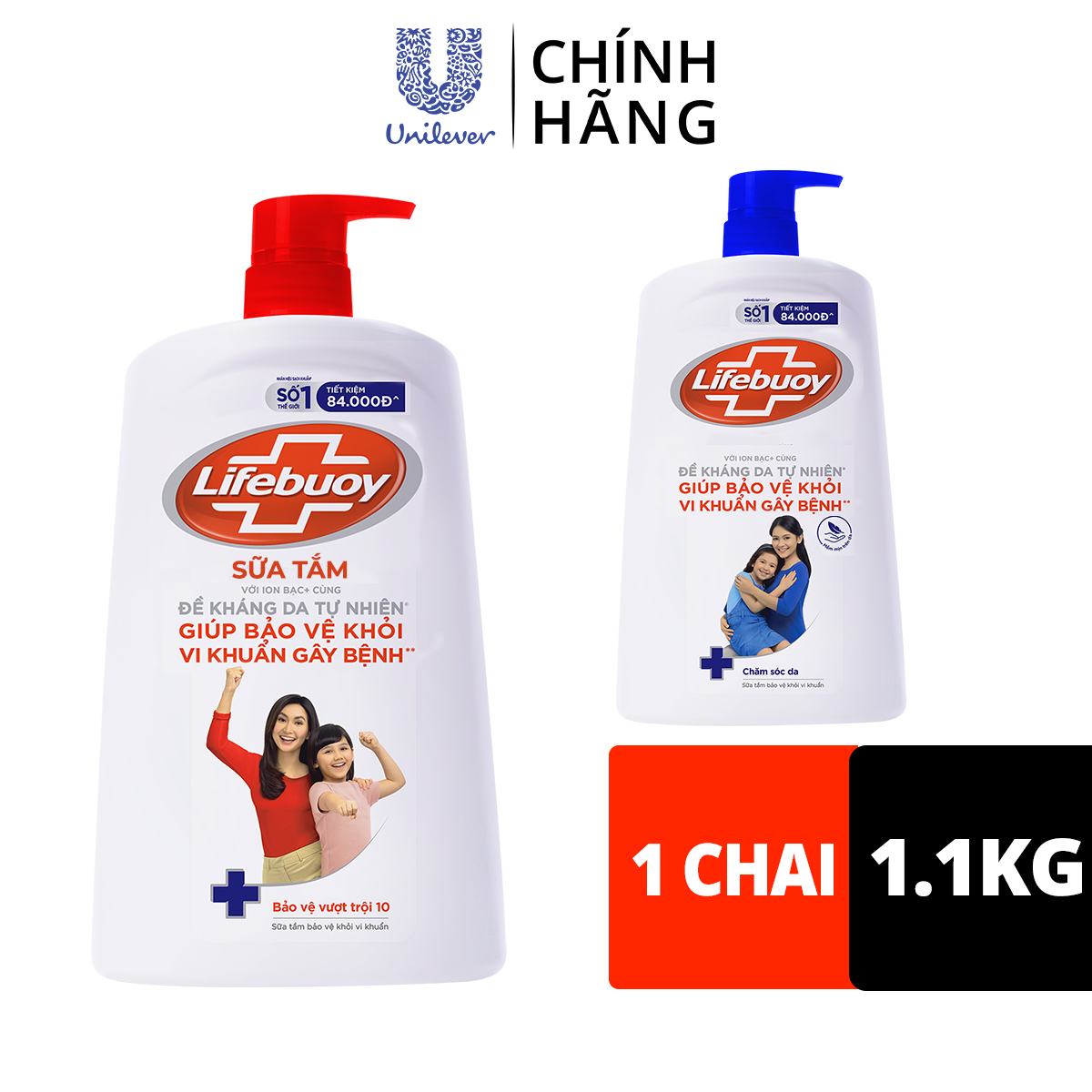 Sữa tắm Lifebuoy 1100g giúp bảo vệ khỏi 99.9% vi khuẩn và ngăn ngừa vi khuẩn lây lan trên da tốt nhất