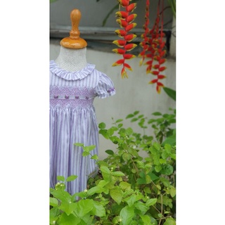 váy smock thô lụa tím