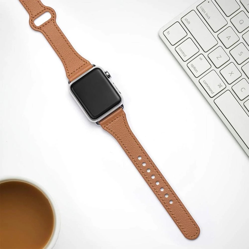 Dây đeo bằng da thay thế thích hợp cho Apple Watch Series 7 6 Se 1 2 3 4 5 38mm 40mm 42mm 44mm 41mm