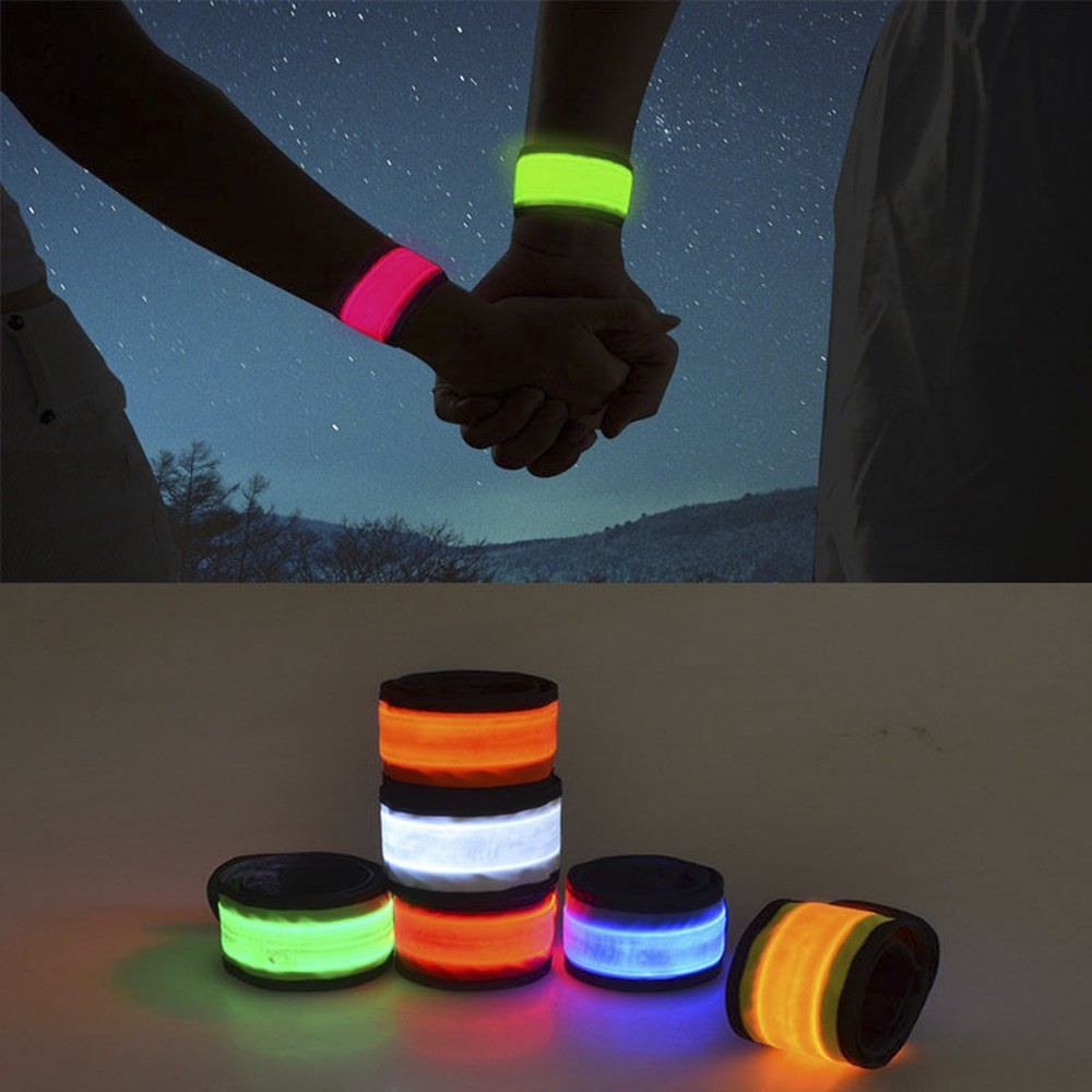 Băng Đeo Cánh Tay / Mắt Cá Chân Có Đèn led neon An Toàn Khi Chạy Bộ Ban Đêm