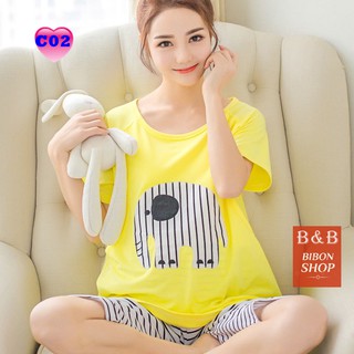 Bộ quần áo Bầu, Sau Sinh có thiết kế cho con bú tiện lợi C02