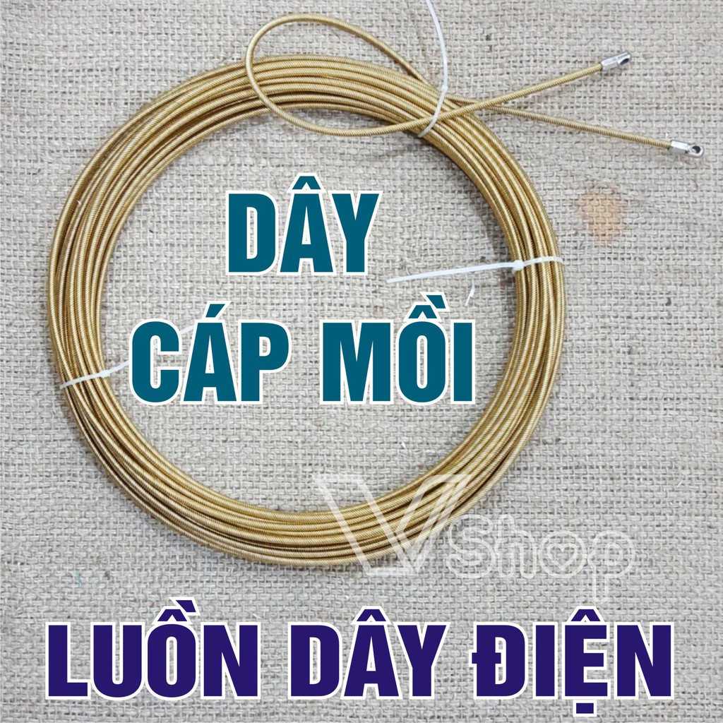 Dây mồi, cáp thợ điện, mồi, luồn, kéo, đi dây diện âm tường.dài 10, 15, 20m. phi 4mm, thép không gỉ