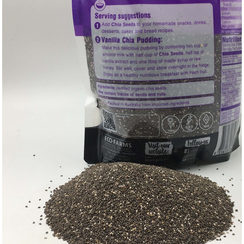 [Mã GROSALE2703 giảm 8% đơn 250K] Combo 1Kg Chia Tím Absolute và 500Gr Black Chia Của Úc