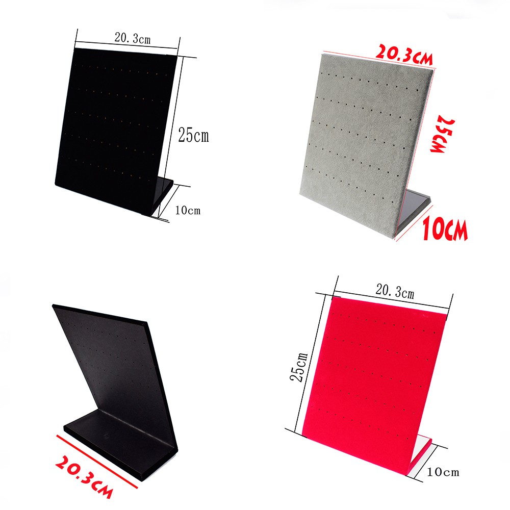 Giá Đỡ Trưng Bày Bông Tai 60 / 120 Lỗ Hình Chữ L Bằng Nhung Nhiều Màu Sắc