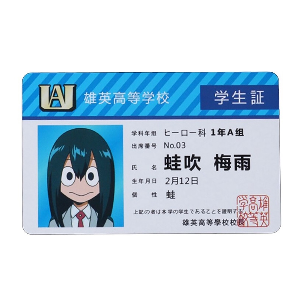 Ảnh thẻ in hình BOKU NO HERO ACADEMIA ver ID Học Viện Anh Hùng card bo góc viền 5*8cm anime chibi