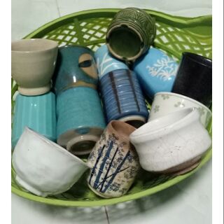 Ly gốm sứ trồng sen Quân