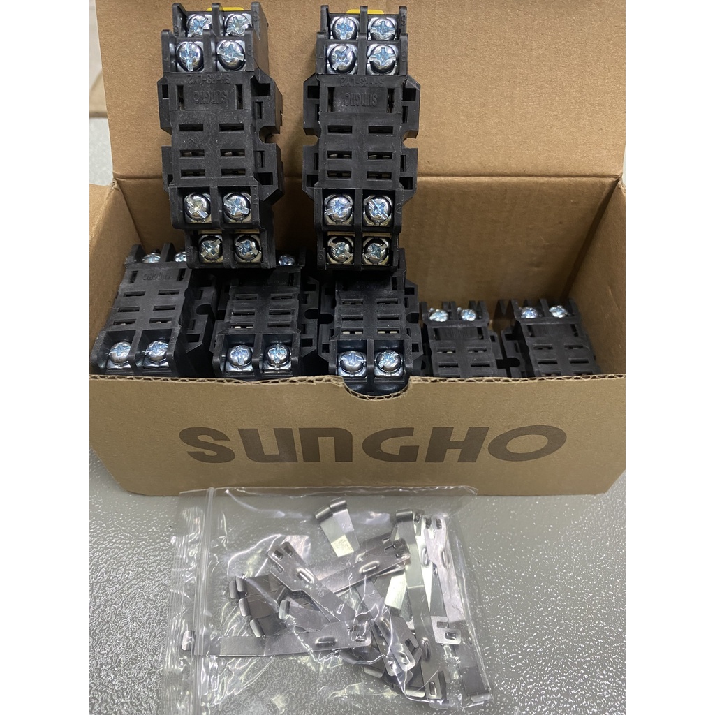 Relay Rơ le trung gian SUNGHO LY-2SN - Chính Hãng, 8 chân dẹt ngang to, có đèn