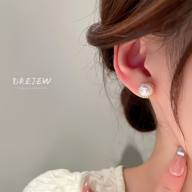 Khuyên Tai Bạc Đính Ngọc Trai Thời Trang Dễ Phối Đồ Phong Cách Pháp 2