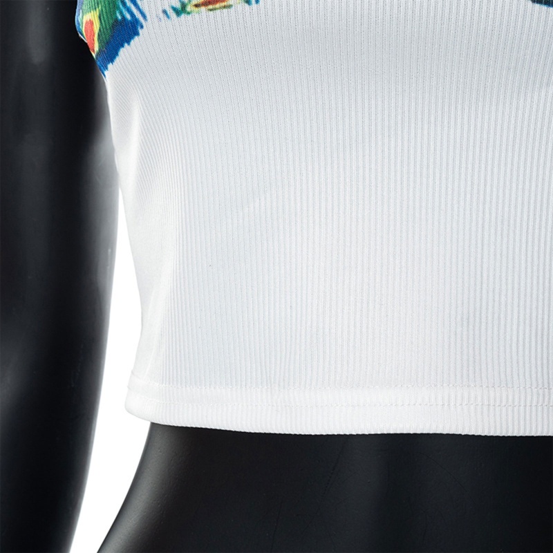 Áo Croptop Không Tay Cổ Tròn In Họa Tiết Bàn Tay Phong Cách Harajuku Cho Nữ