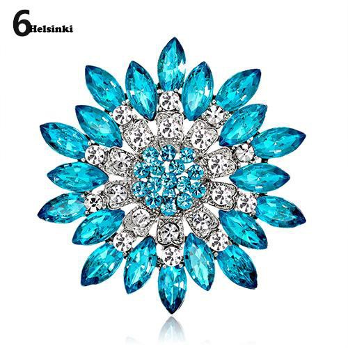 Ghim CàI ÁO HìNh Bông Hoa ĐíNh Pha Lê Giả ThờI Trang Cho Nữ