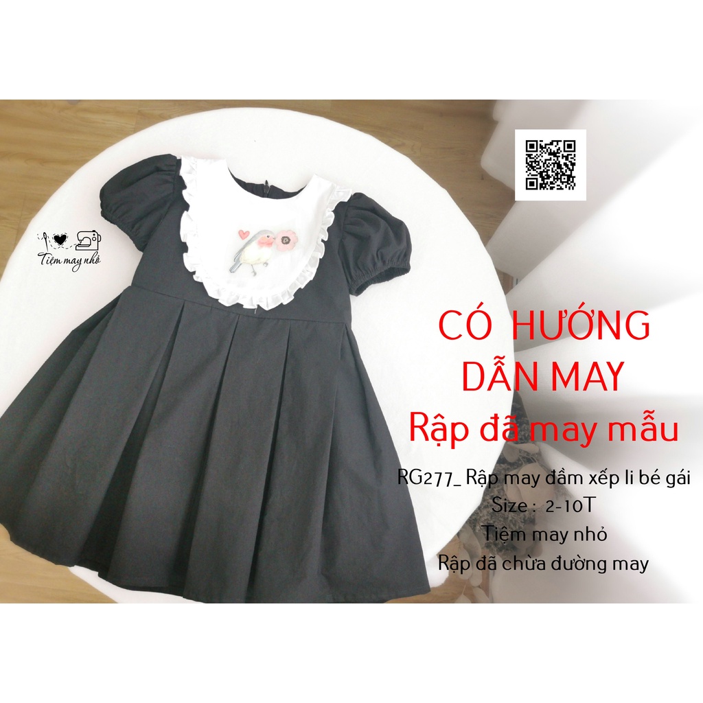 RG277_Rập giấy may đầm xếp li bé gái