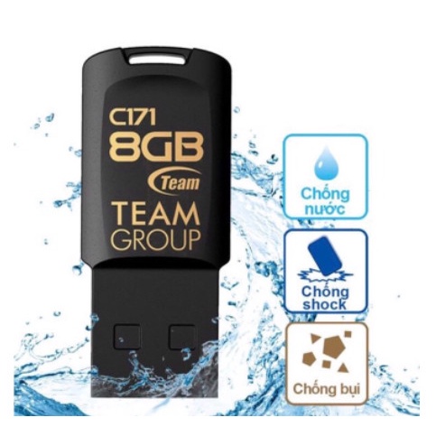 USB Team Group C171 - USB 2.0, Chính Hãng Phân Phối, Bảo Hành 5 Năm, CHỐNG NƯỚC, CHỐNG BỤI