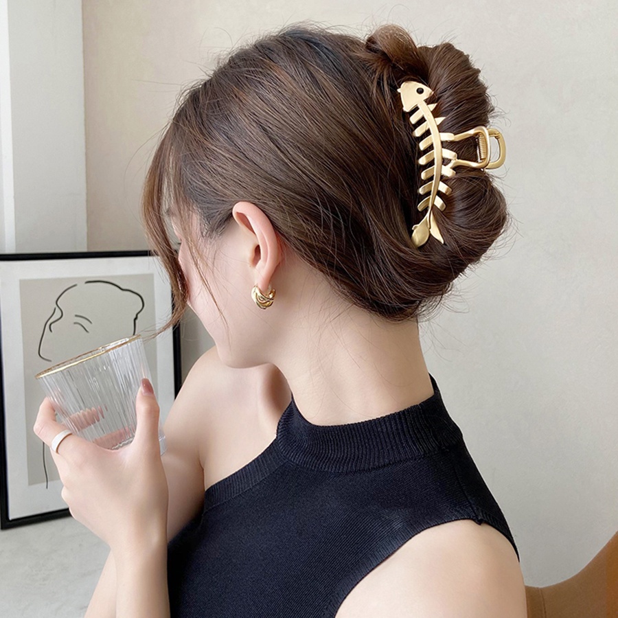 Kẹp Tóc Hình Xương Cá Bằng Kim Loại Haimeikang