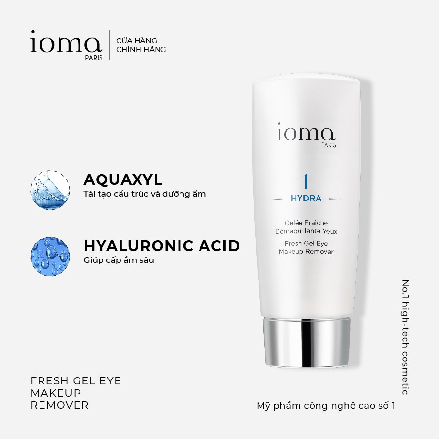 Gel tẩy trang mắt IOMA PARIS Fresh Gel Eye MakeUp Remover 110ml