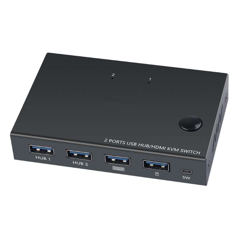 Bộ Chia 2 Cổng Usb Hub Kvm Am-Kvm201C 10gbps Cho Bàn Phím Chuột Máy Tính