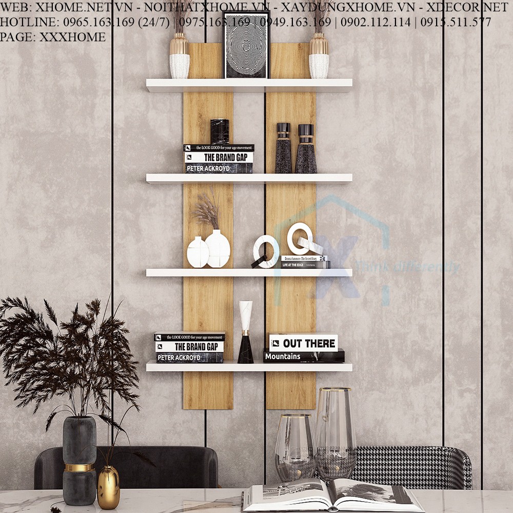 X HOME - Kệ trang trí treo tường đẹp XHOME6804💥FREESHIP💥Gỗ MDF Thái Lan - Hàng xuất khẩu