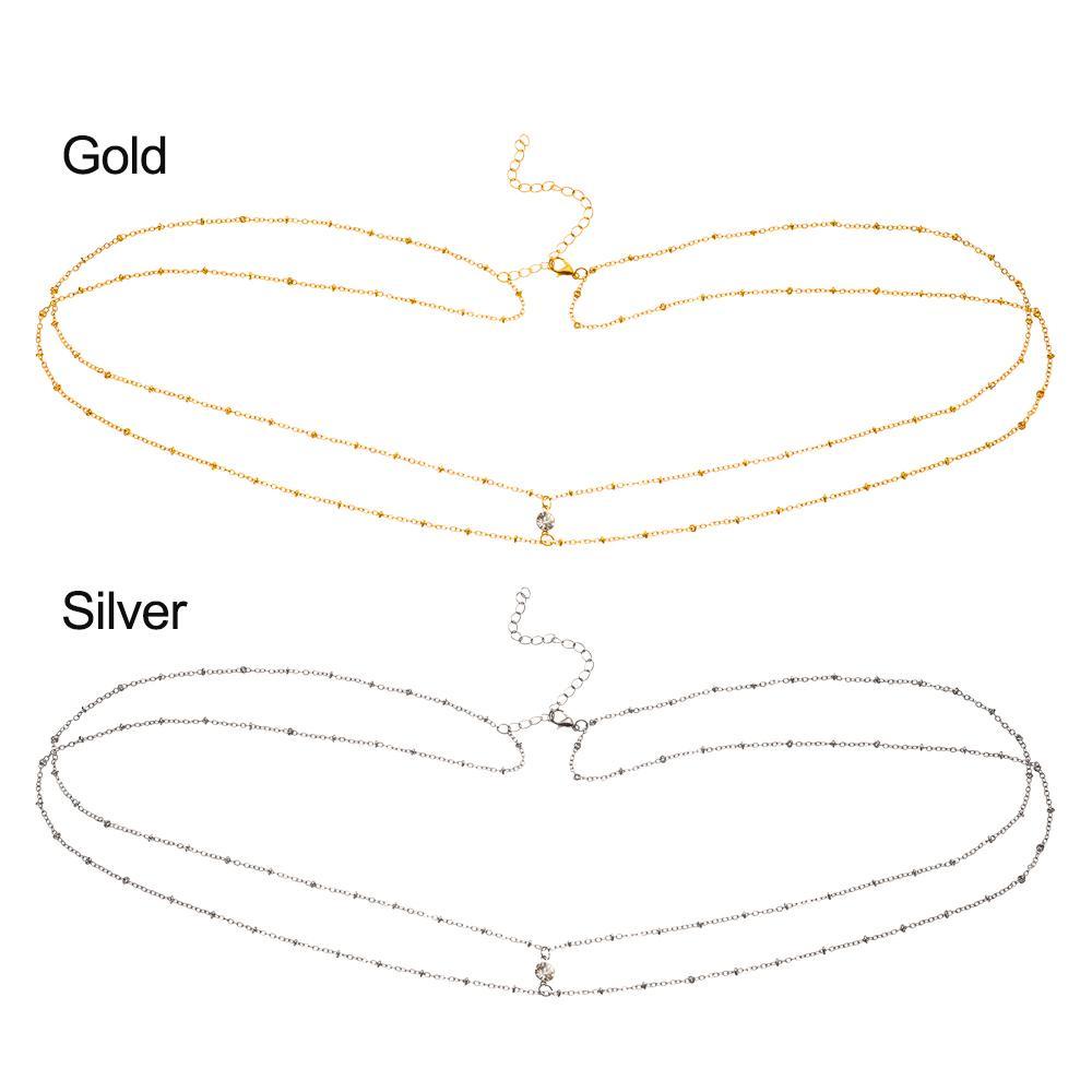 XIANTIN Dây Chuyền Cơ Thể Hai Lớp Đính Đá Quyến Rũ Cho Nữ