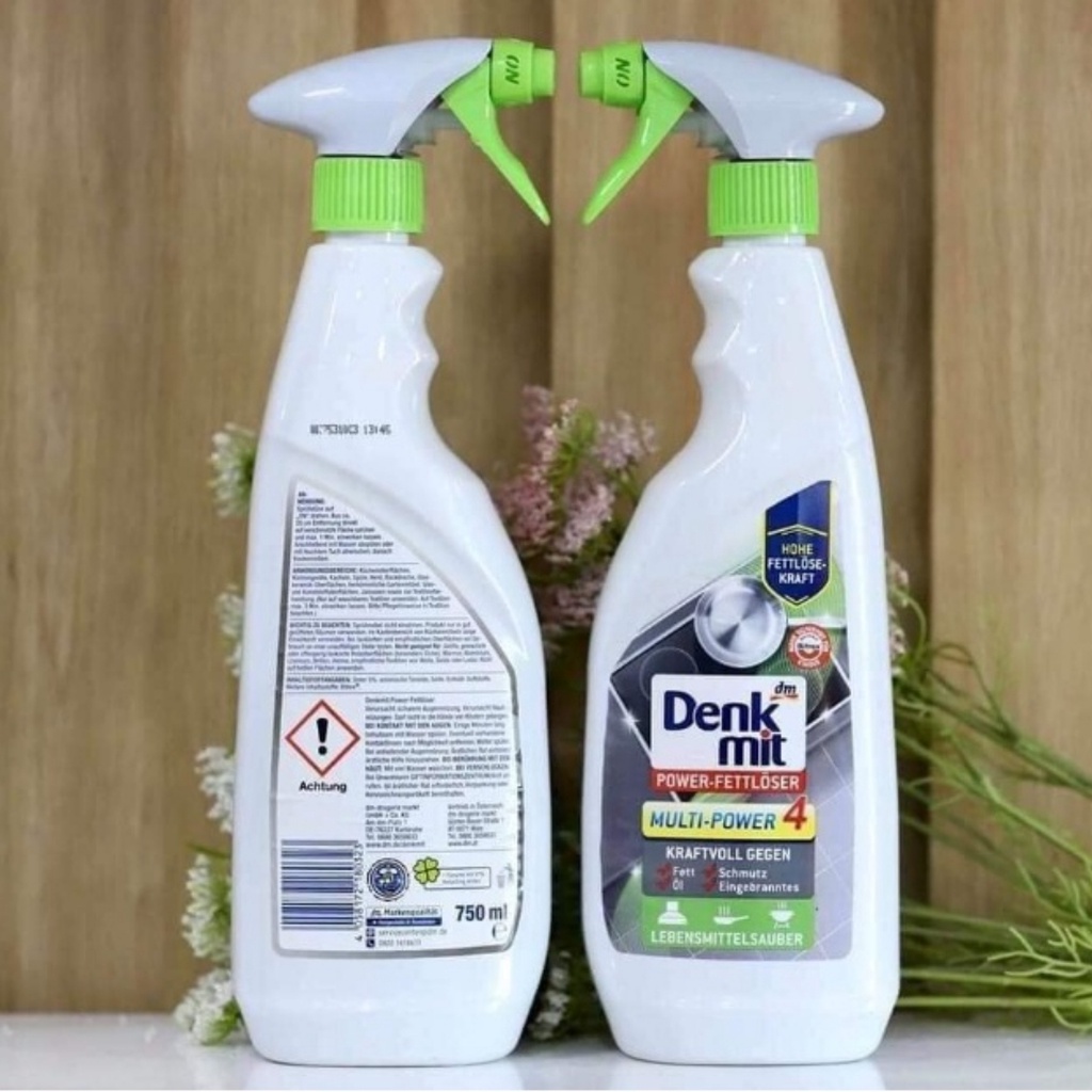 Xịt tẩy rửa mặt bếp đa năng Denkmit 750ml, tẩy sạch dầu mỡ