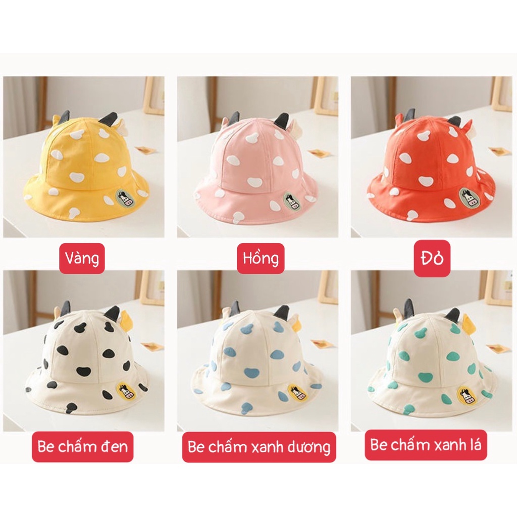 Mũ bucket cho bé Jasmine Baby hình bò sữa (6m-2y)